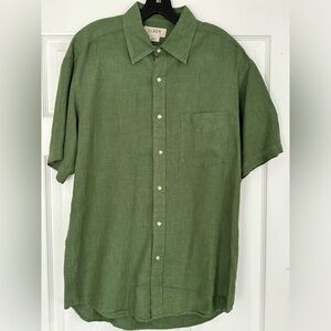 Green Short Sleeve Button Down